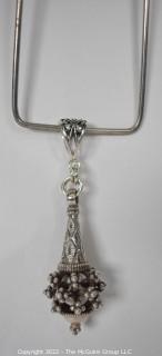 Pierced 700/800 Silver Pendant from Nepal.  3 1/2" long