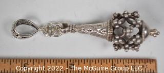 Pierced 700/800 Silver Pendant from Nepal.  3 1/2" long