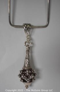 Pierced 700/800 Silver Pendant from Nepal.  3 1/2" long