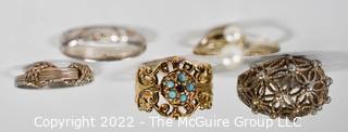 Five (5) Costume Jewelry Rings. 