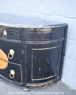 French Commode Three Drawer Chest with Hand Painted Floral Design.  Some damage to the paint. 50"L x 21"D x 29"T 