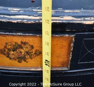 French Commode Three Drawer Chest with Hand Painted Floral Design.  Some damage to the paint. 50"L x 21"D x 29"T 