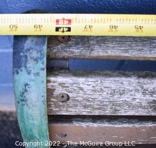 Outdoor Garden Park Bench with Cast Iron Sides.  