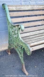 Outdoor Garden Park Bench with Cast Iron Sides.  