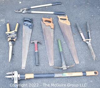 Collection of carpenter and garden tools