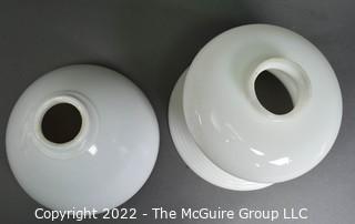 (2) Milk Glass Lamp Shades