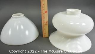 (2) Milk Glass Lamp Shades