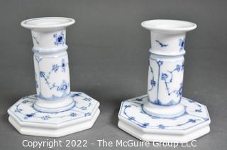 Pair of Royal Copenhagen Porcelain Candlesticks