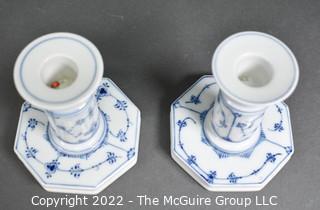 Pair of Royal Copenhagen Porcelain Candlesticks