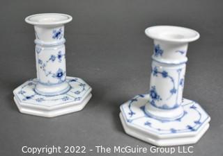 Pair of Royal Copenhagen Porcelain Candlesticks