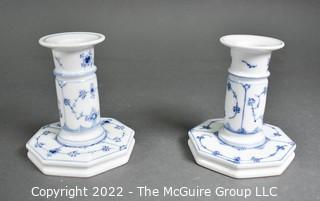 Pair of Royal Copenhagen Porcelain Candlesticks