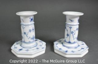 Pair of Royal Copenhagen Porcelain Candlesticks