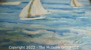 Oil on Canvas. Titled "Good Weather". Seascape. Lilian Giffen