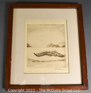 Framed Etching by Willy Seilor, German. Signed