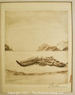 Framed Etching by Willy Seilor, German. Signed