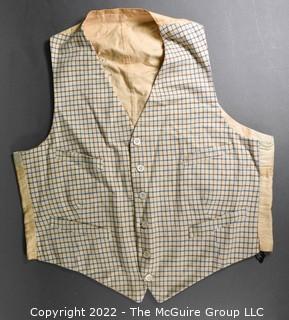 Tattersall Wool Vest with Naval Academy Provenance, as evidenced on verso.  