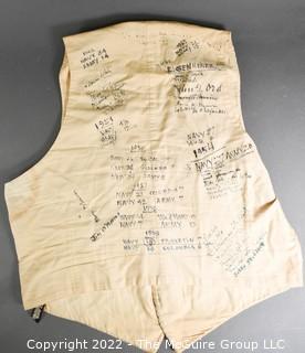 Tattersall Wool Vest with Naval Academy Provenance, as evidenced on verso.  