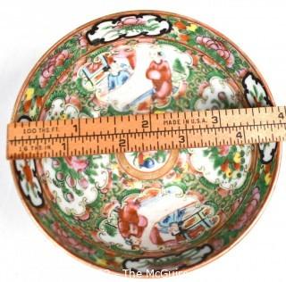 Small Hand Painted Chinese Famille Rose Medallion Bowl.  5" diameter. 