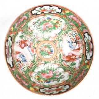 Small Hand Painted Chinese Famille Rose Medallion Bowl.  5" diameter. 