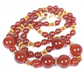 Carnelian Bead Necklace.  22".