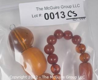 Vintage Strand of Large Natural Amber Beads, Varying Sizes and Colors.  11" long. 
