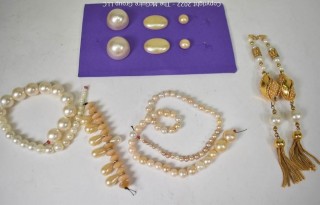 Group of Faux Pearl Beads and Decorations. 