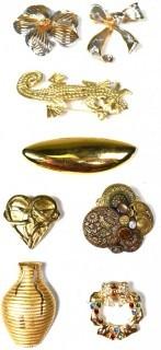 Group of Costume Jewelry Brooches. 