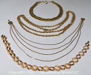 Group of Costume Jewelry Necklaces and Chains. 