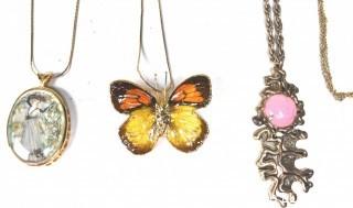 Group of Costume Jewelry Necklaces and Pendants.