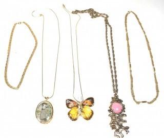 Group of Costume Jewelry Necklaces and Pendants.