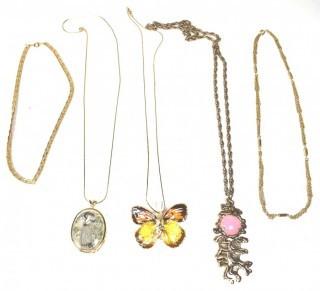 Group of Costume Jewelry Necklaces and Pendants.