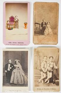 Four (4) Tom Thumb Wedding Cabinet Cards with Children in Wedding Costumes, Circa 1860s. 