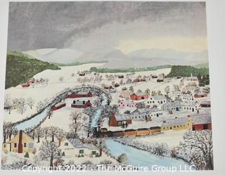 A Portfolio of (8) 15 x 17" Colored Prints of Paintings by Grandma Moses. Published by Art in America with Presentation Box