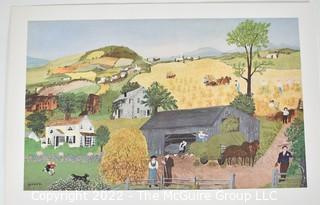 A Portfolio of (8) 15 x 17" Colored Prints of Paintings by Grandma Moses. Published by Art in America with Presentation Box