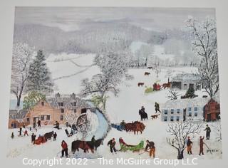 A Portfolio of (8) 15 x 17" Colored Prints of Paintings by Grandma Moses. Published by Art in America with Presentation Box