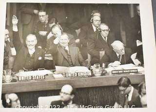 Arthur Rickerby 10 x 14" B&W Dry Mount Photo of Dean Acheson Voting at the United Nations