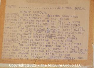 Arthur Rickerby 10 x 14" B&W Dry Mount Photo of Dean Acheson Voting at the United Nations