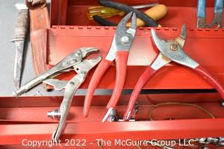 Metal Tool Box with Contents