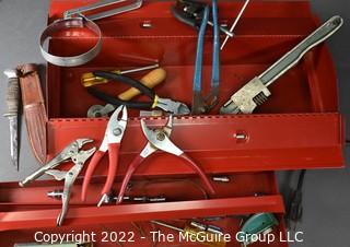 Metal Tool Box with Contents