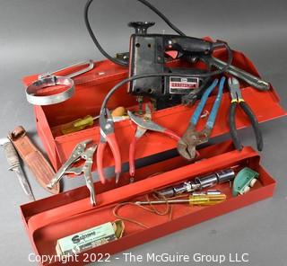 Metal Tool Box with Contents