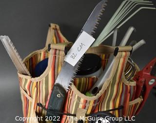 Group of Garden Tools with Smith and Hawken Bag. 