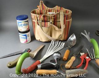 Group of Garden Tools with Smith and Hawken Bag. 