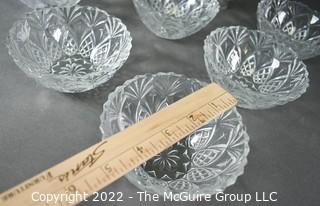 Set of Eight (8) Small Crystal Serving Bowls.  One Marked Tyrone. 4" in Diameter.