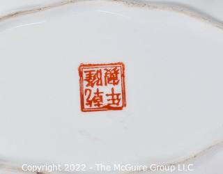 Three (3) Asian Hand Painted Porcelain Serving and Dinnerware in Rose Medallion Pattern with Chopmarks.  