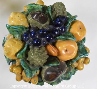 Three (3) Ceramic Decorative Fruit Item Made In Italy.