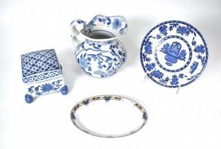 Collection of Blue and White Porcelain Including Delft and Vista Allegre