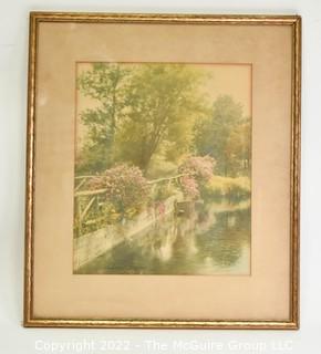 Wallace Nutting hand colored print.  Framed under Glass