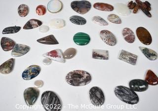 Group of Semi Precious Gemstones for Jewelry Making Including Lace Agate. 