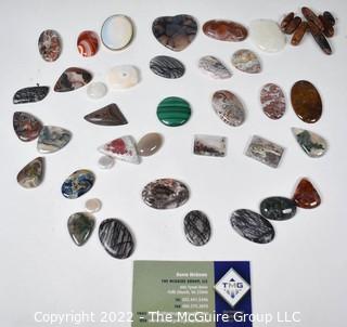 Group of Semi Precious Gemstones for Jewelry Making Including Lace Agate. 