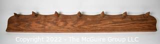 Primitive Hand-Made Wooden Wall Mount Coat Rack. 40" long.